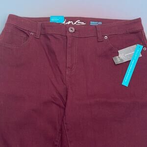 INC Women’s 12 Burgundy Skinny Leg Regular Fit Jeans